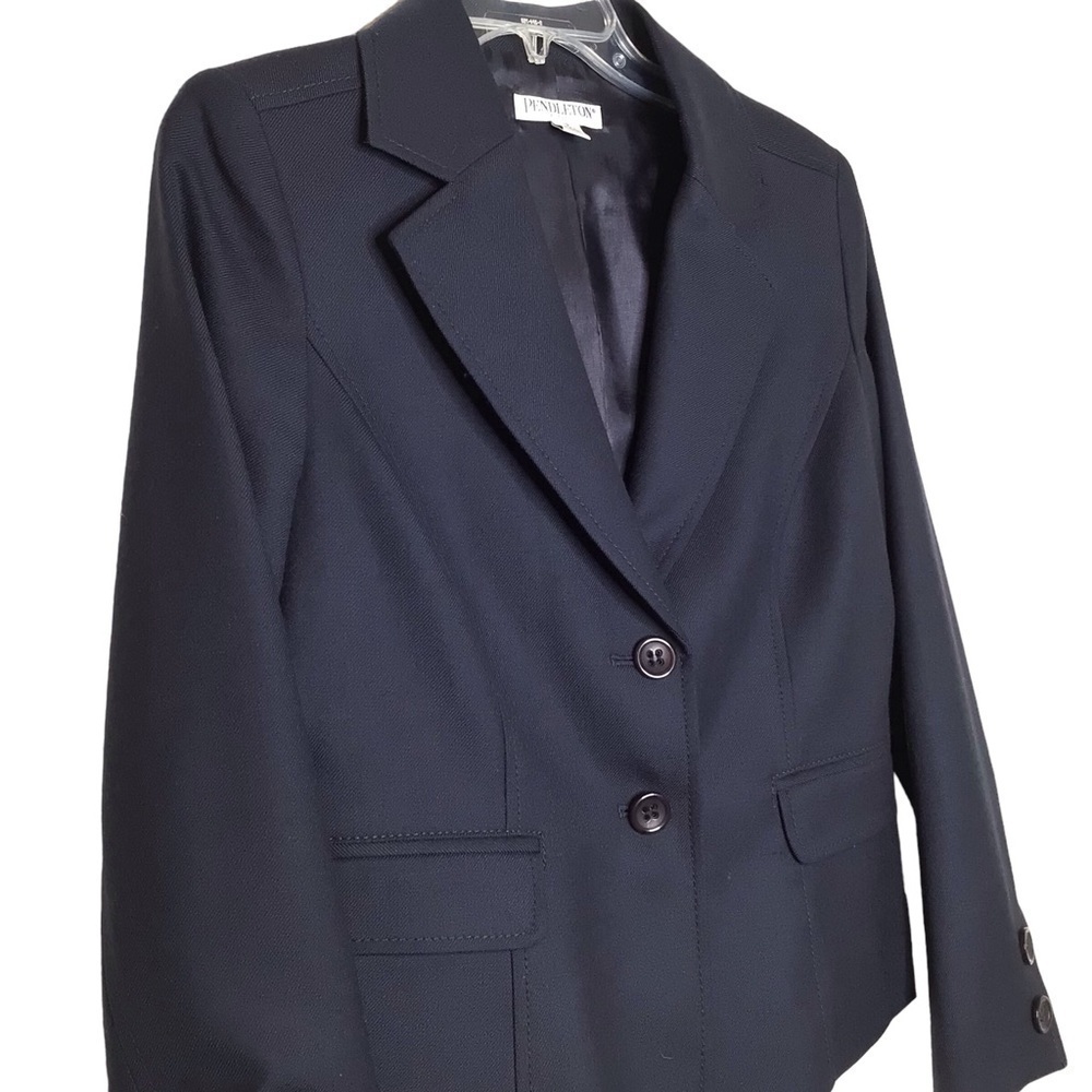 Pendleton Blazer Sz 10P Black 100% Virgin Wool Office Academia EUC - Picture 2 of 8